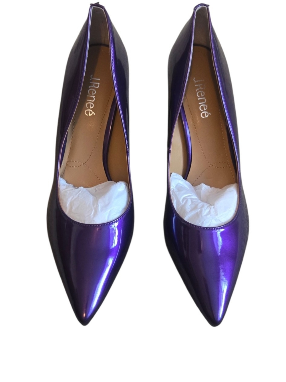 J. Renee Purple Metallic Patent Pointed Heels 10.5M NWOB